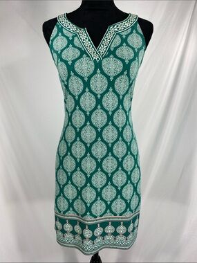 magnolia grace alhambra embroidered trim knit dress Magnolia Grace Alhambra Embroidered Trim Knit Dress Women Size M Blue Stitch Fix
